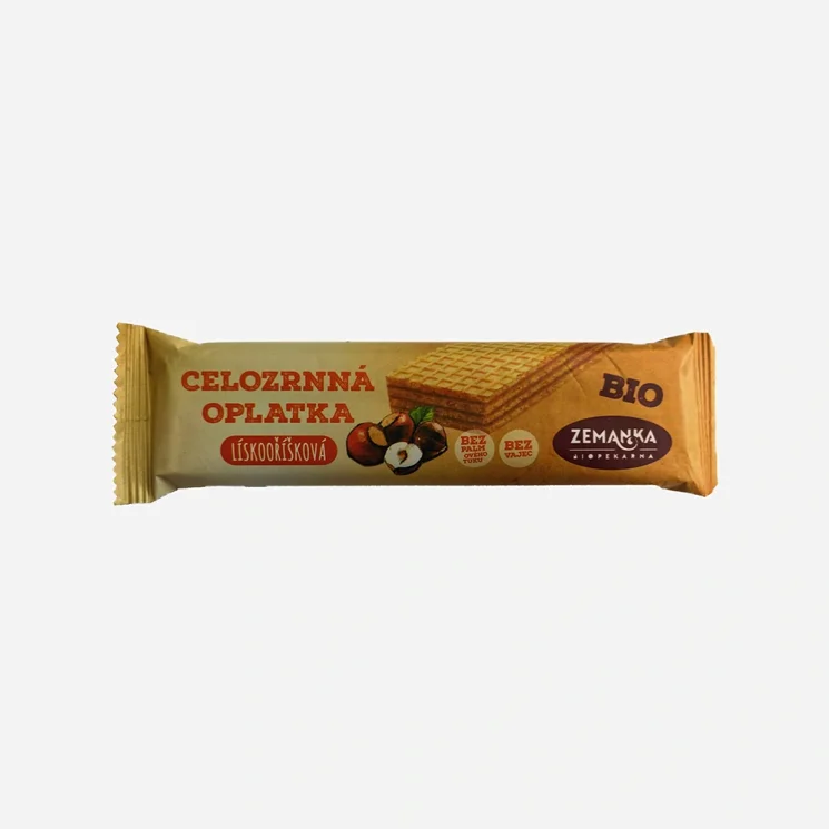 Celozrnná oplatka z jednozrnky lískooříšková BIO